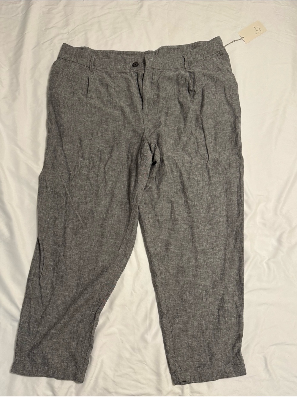 a new day womens Gray Linen-Blend Chinos